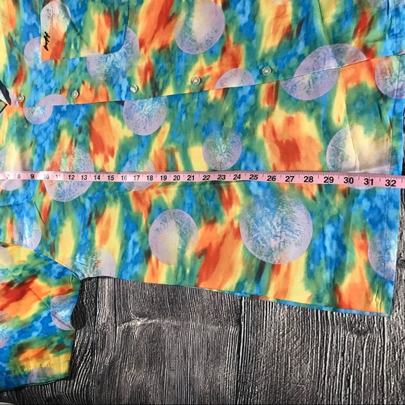 Boff Rainbow Moon Short Sleeve Button Front Large - Picture 6 of 8